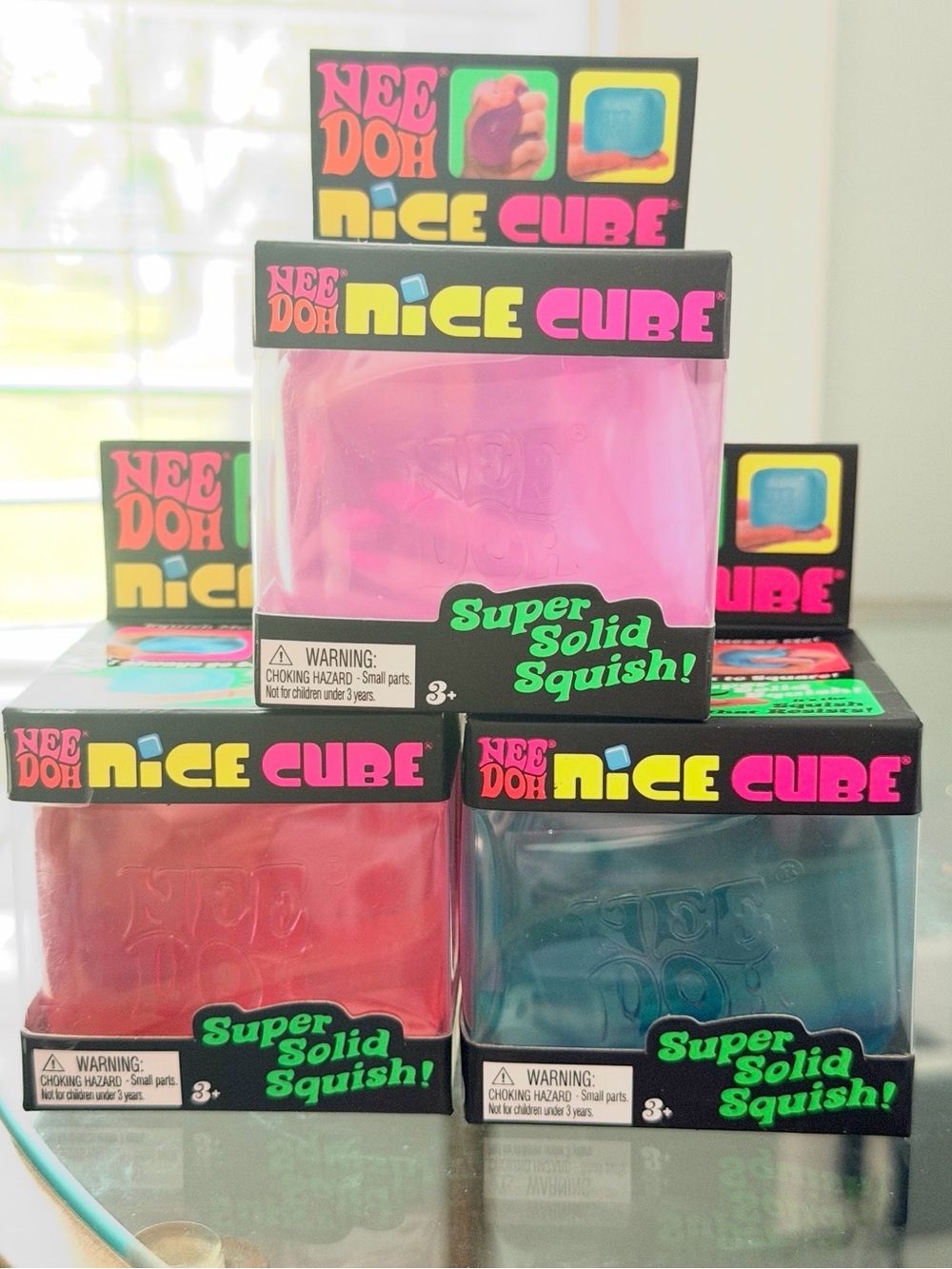 NEW NeeDoh Nice Cube 3-Pack | Blue Pink Purple |Authentic Sealed- Fast Shipping